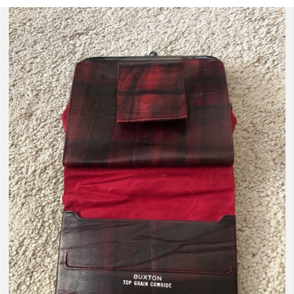Vintage BUXTON‎ Wallet Burgundy Maroon Top Grain Cowhide Leather - Picture 14 of 15